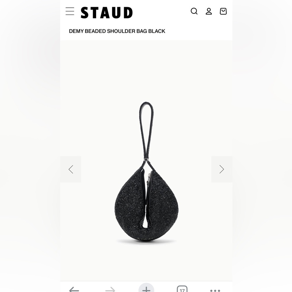 STAUD Demi Black Beaded Shoulder Bag